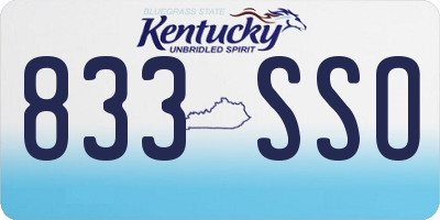 KY license plate 833SSO