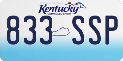 KY license plate 833SSP