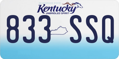 KY license plate 833SSQ