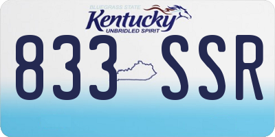 KY license plate 833SSR