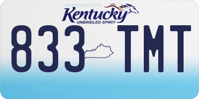 KY license plate 833TMT
