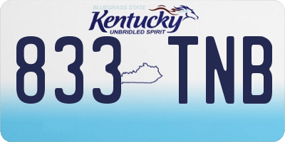 KY license plate 833TNB
