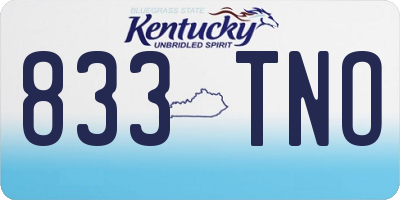 KY license plate 833TNO