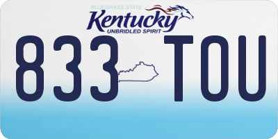 KY license plate 833TOU