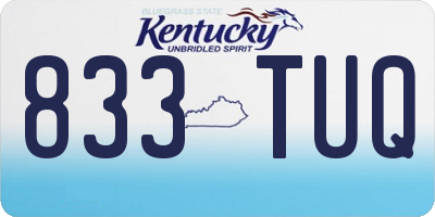 KY license plate 833TUQ