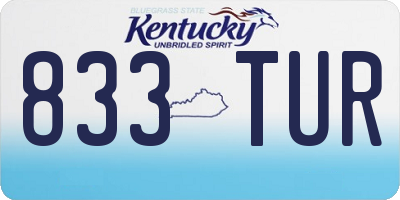 KY license plate 833TUR