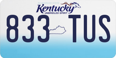 KY license plate 833TUS