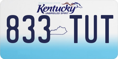 KY license plate 833TUT
