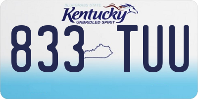 KY license plate 833TUU