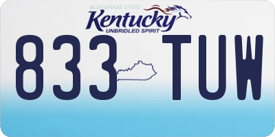 KY license plate 833TUW
