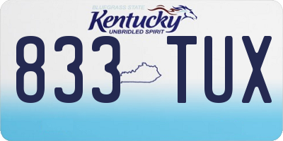 KY license plate 833TUX