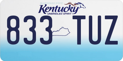 KY license plate 833TUZ