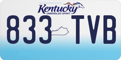 KY license plate 833TVB