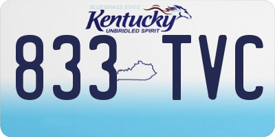 KY license plate 833TVC