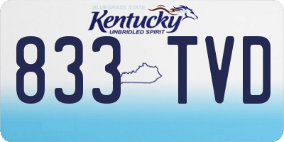 KY license plate 833TVD