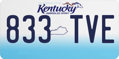 KY license plate 833TVE