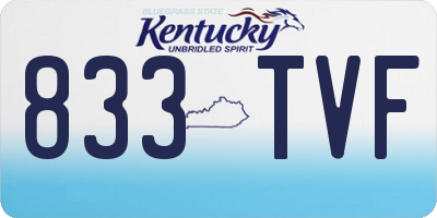 KY license plate 833TVF