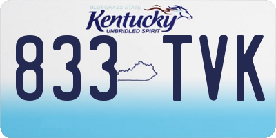 KY license plate 833TVK
