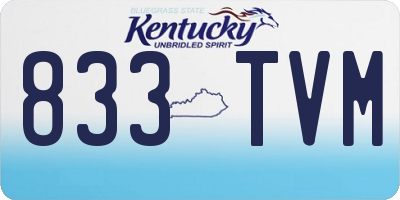 KY license plate 833TVM