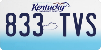 KY license plate 833TVS
