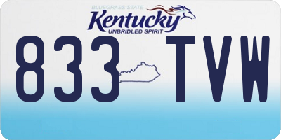 KY license plate 833TVW
