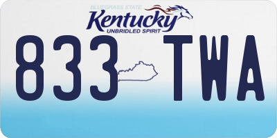 KY license plate 833TWA