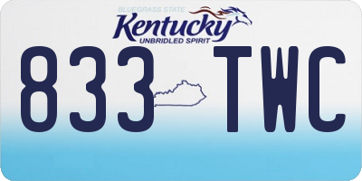 KY license plate 833TWC