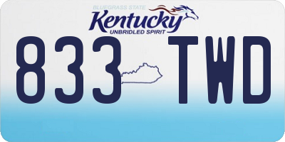 KY license plate 833TWD