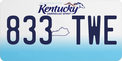KY license plate 833TWE