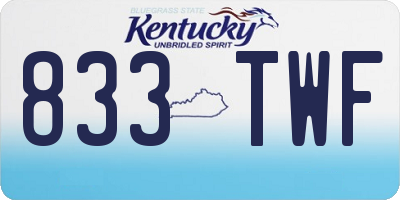KY license plate 833TWF