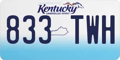 KY license plate 833TWH