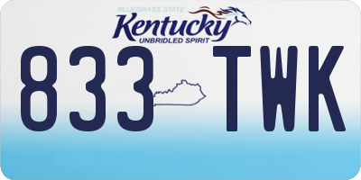 KY license plate 833TWK