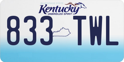 KY license plate 833TWL
