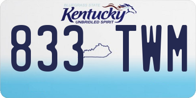 KY license plate 833TWM