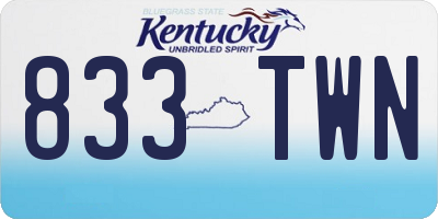 KY license plate 833TWN
