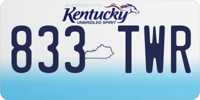 KY license plate 833TWR