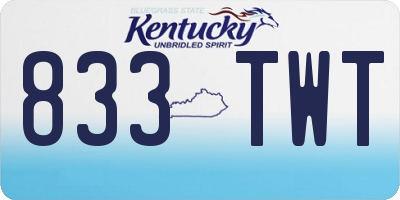 KY license plate 833TWT