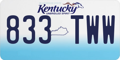 KY license plate 833TWW
