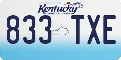 KY license plate 833TXE