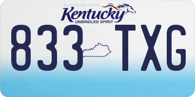 KY license plate 833TXG