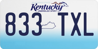 KY license plate 833TXL