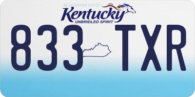 KY license plate 833TXR