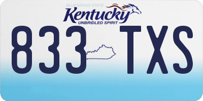 KY license plate 833TXS