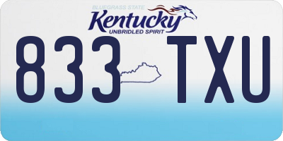 KY license plate 833TXU