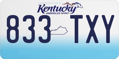 KY license plate 833TXY
