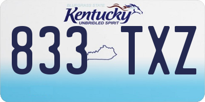KY license plate 833TXZ