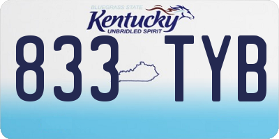 KY license plate 833TYB