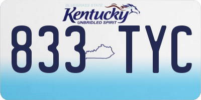 KY license plate 833TYC