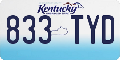 KY license plate 833TYD