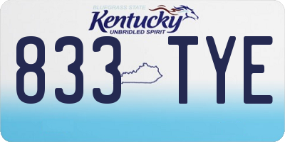 KY license plate 833TYE